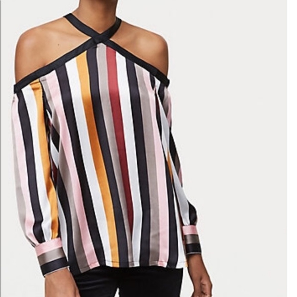 Loft off shoulder stripe top